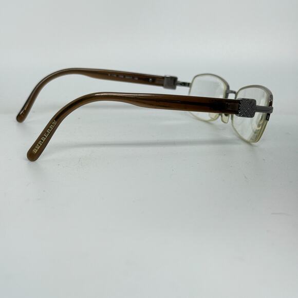 BURBERRY B1146 1006 Brown Eyeglasses Frame Italy Half Rim 52-17-135 Gold H5066 - Picture 4 of 7